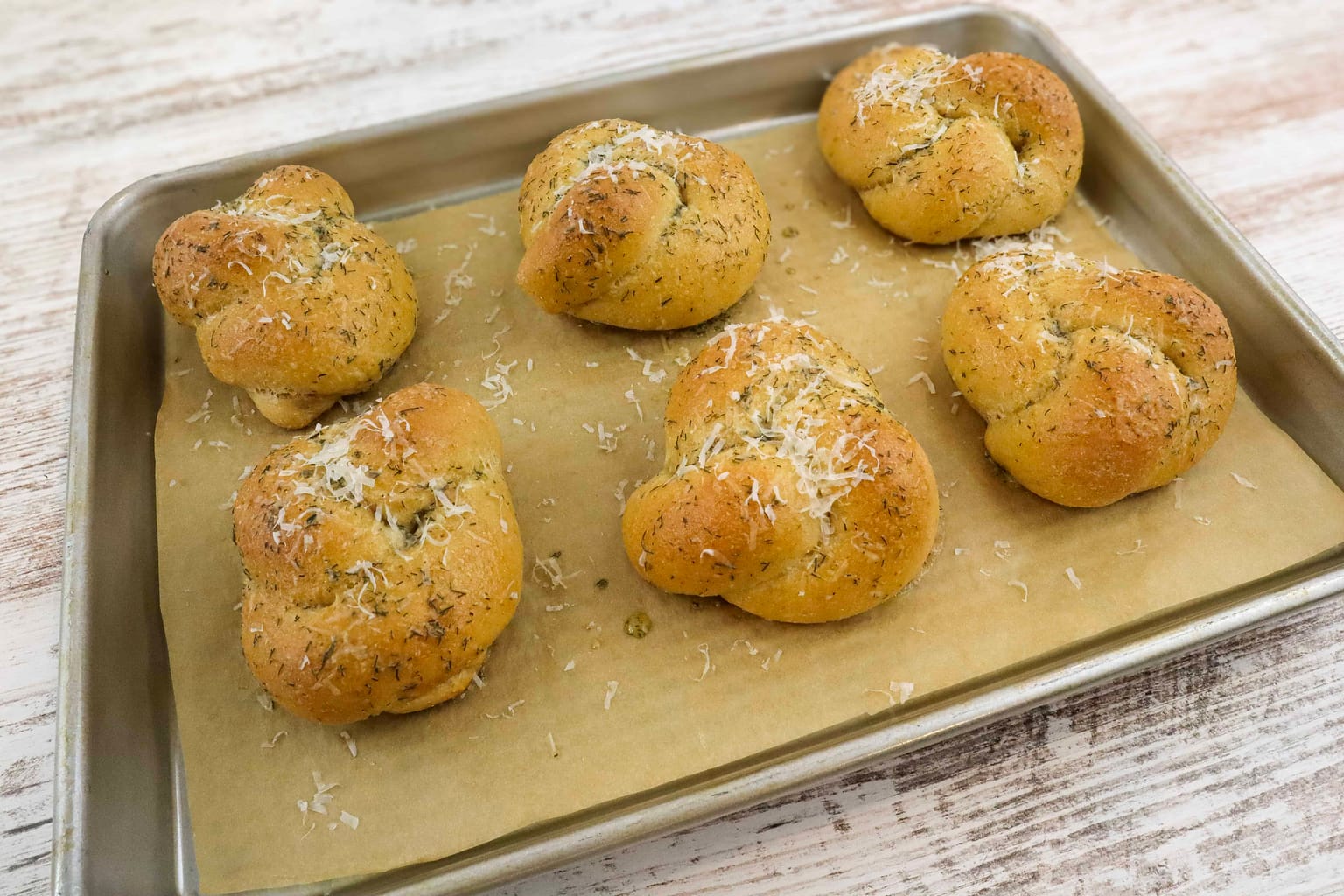 Dill Butter Garlic Knots Made with Fresh Milled Flour