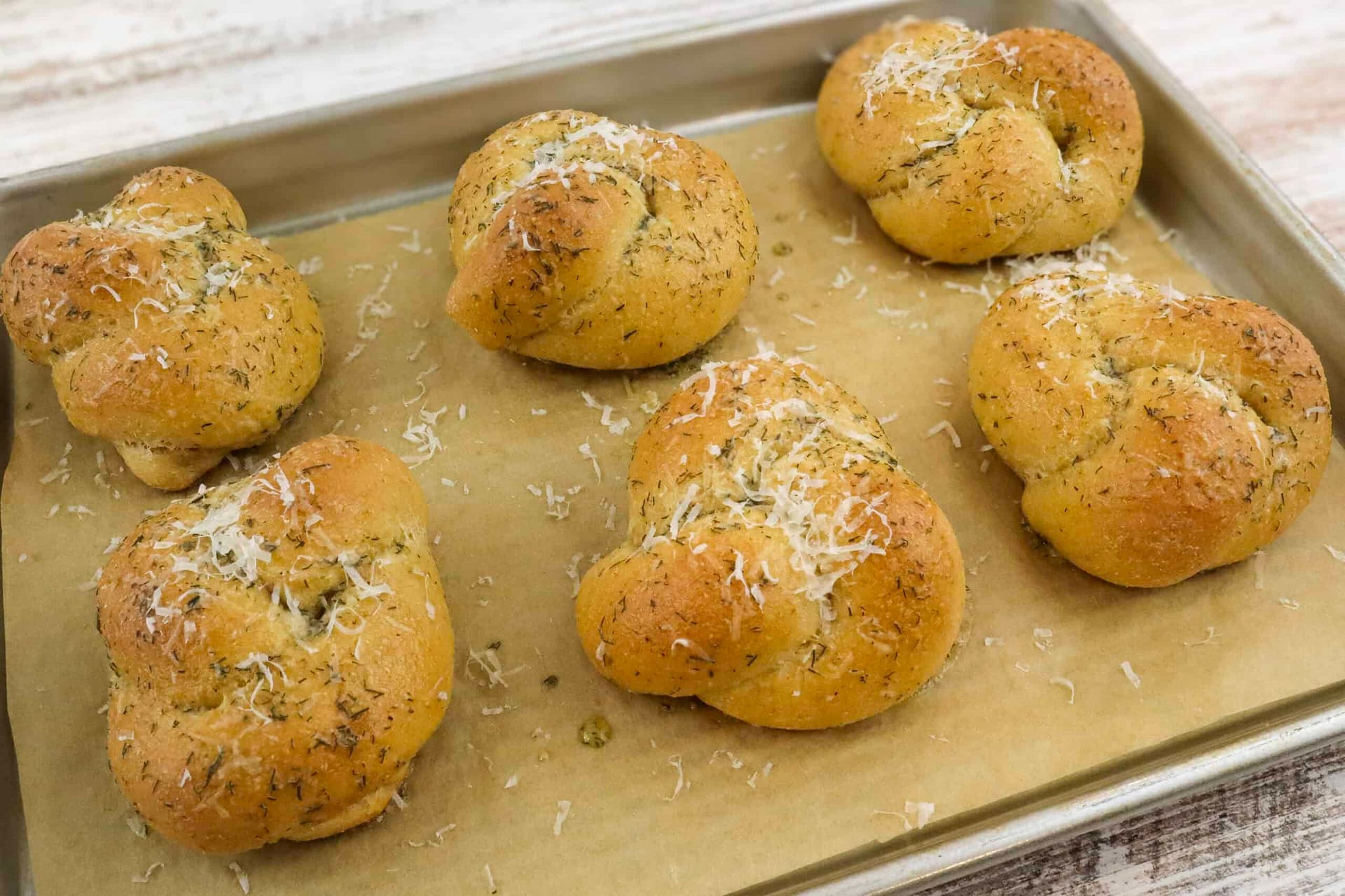 Dill Butter Garlic Knots Made with Fresh Milled Flour